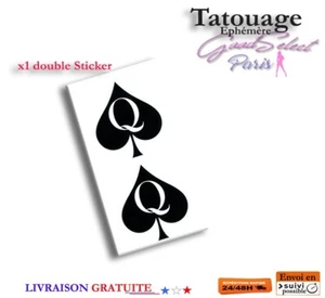 TATOUAGE TEMPORAIRE -Q de Pique- Tattoo Ephémère -Adulte Fétiche Sexy (X511) - Imagen 1 de 5