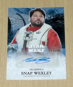 2016 Topps Star Wars Force Awakens ser 2 autograph PURPLE Greg Grunberg 10/50 - Picture 1 of 1