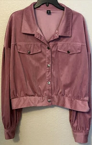 Shein Curvy Woman’s Corduroy Pink Jacket Button Up Size 4XL - Picture 1 of 8