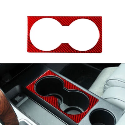 For Toyota Tundra 2007-2013 Red Carbon Fiber Interior Water Cup Frame Panel Trim - Изображение 1 из 4
