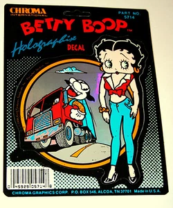 Vintage Holographic KFS Betty Boop Hip Comic Sticker Trucker Decal 1995 New NOS - Picture 1 of 3
