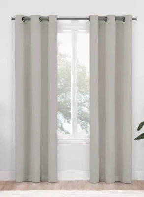 Paneles de cortina superiores con ojal de sombra oscurecido Eclipse 2pk 37x84" plateados* Foto 1 de 4