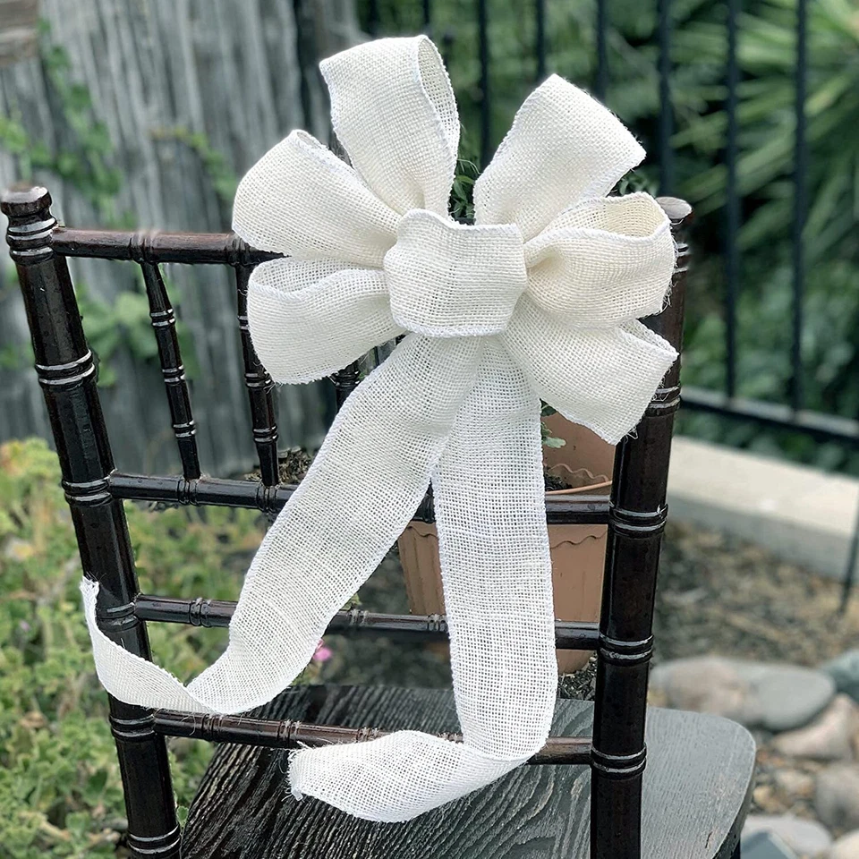 Ivory Sheer Organza Wedding Sashes - 8" x 102", Set of 6, Chair Decorations