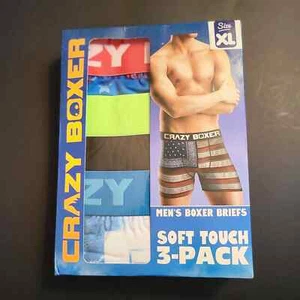 Pack of 3 Crazy Boxer Men's "Sports" Boxer Briefs, Size XL - Picture 1 of 6