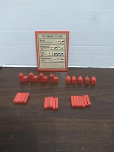 Settlers of Catan 3061 RED Settlements Cities Roads Replacement Parts/Pieces - Picture 1 of 7