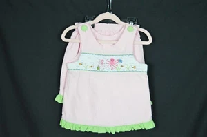 Beau and Bellas Smocked Octopus Summer Fun Pink Gingham 2 pc set size 4 - Picture 1 of 10