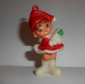 Vintage Christmas Elf Plastic Ornament - Picture 1 of 5