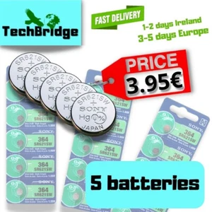 SR621SW SONY Alkaline Battery AG1,SR60,D364,602 LR621,SG1,LR60,LR620,GP164 5pcs - Picture 1 of 8