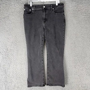 Madewell Jeans Womens 32 Black Stretch High Rise Curvy Kick Out Cropped - Picture 1 of 13