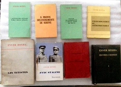 old 8 albanian books-Enver Hoxha-communism time-illustrated- 4 languages-rare - Image 1 of 2