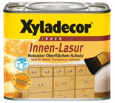 XYLADECOR INNEN-LASUR 0.5 LTR Holzlasur Möbelreinigung Versiegelung FARBWAHL - Bild 1 von 2