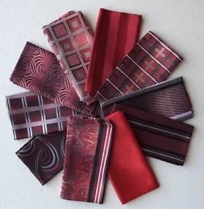 10 Pack Mens Pocket Squares 10.5” Red Black Silver White Wedding Suit Crafts - Picture 1 of 6
