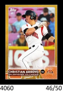1-2015 TOPPS PRO DEBUT GOLD PARALLEL CHRISTIAN ARROYO RAYS 46/50 - Picture 1 of 1