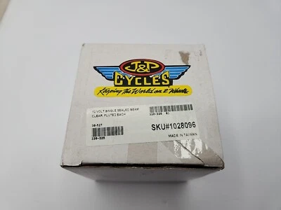 J&P Cycles 12 Volt Single Sealed Beam Spotlamp Motorcycle Bulb | Clear Fluted  - Image 1 of 3