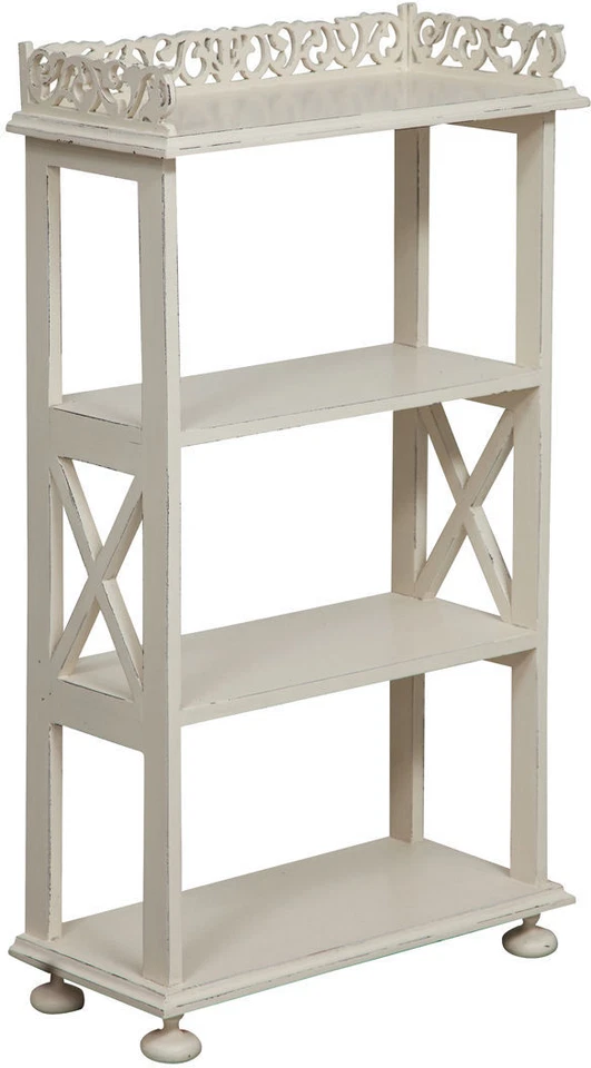 Etagere Librería de Madera De Caoba A 4 Estantes 93CM X 52CM Blanca - Imagen 1 de 4