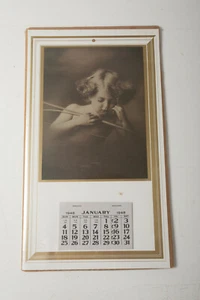 1948 Little Girl Cherub w/Bow Vintage Peel Away Calendar (E2R-20) - Picture 1 of 5
