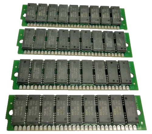 [4 pcs] 4x4MB 30-Pin SIMM 60ns FPM Parity Memory 16MB PC, IBM, Compaq, Sun, HP - Image 1 of 1