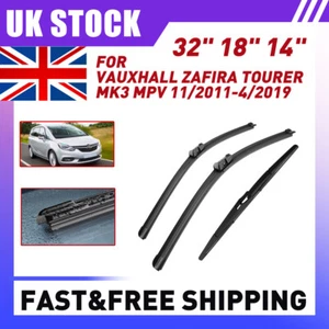 Front/Rear Windscreen Wiper Blades For Vauxhall Zafira Tourer 11-19 32" 28" 14" - Picture 1 of 13