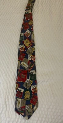 Vintage Hathaway 100% Silk Tie Red & Blue & Gold Golf Tees Made In USA - Image 1 of 4