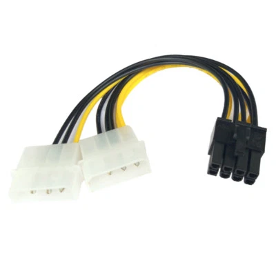 R38 8pin PCIe auf 2x 4 Pin Molex Grafikkarte Stromkabel PCIe Stromadapter Kabel - Bild 1 von 4