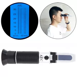 0-32% Brix Alcohol Wine Refractometer 2 In 1 Sugar Content Meter Alcoholometer - Picture 1 of 11