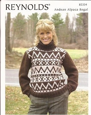 Suéter FairIsle Reynolds #82334 PATRÓN DE TEJIDO para mujer 38" - 50" Foto 1 de 2