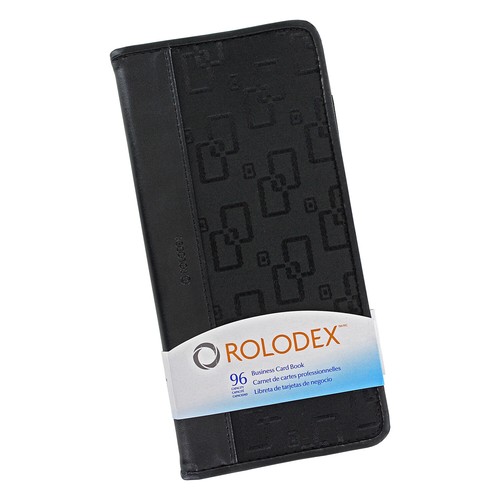 Rolodex Patterned Fabric and Faux Leather Business Card Book, Black 96 ...
