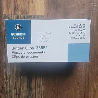 Clips de carpeta Business Source 1,25" BSN36551 144 clips, estuche de 12 cajas Foto 1 de 4