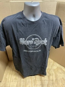 Hard Rock Cafe INDIANAPOLIS (CLOSED 2019) Classic Logo XL Grey Gray T-Shirt - Picture 1 of 7