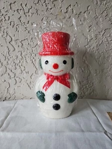 Vintage 12" Schneemann Weihnachten unparfümierte Kerze Dillard's nie verbrannt - Bild 1 von 9