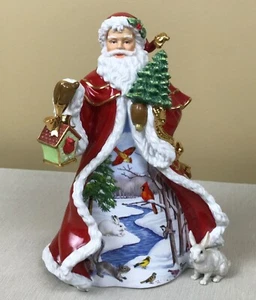 Danbury Mint WINTER'S HARMONY SANTA 9.5" Figurine Christmas, Cardinal, Rabbit - Picture 1 of 19