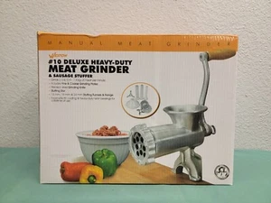 Weston 10 Manual Meat Grinder Sausage Stuffer Tin Plated Cast Iron Clamp On - Picture 1 of 20