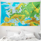 Karte Mikrofaser Breiter Wandteppich Hoch detaillierte Karte von Europa