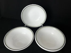 Set 4 Corelle GARDEN SKETCH BANDS Green & Grey Bands Cereal Soup Bowls 6.25" - Picture 1 of 2