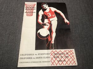 Vintage College BASKETBALL PROGRAM UC BERKELEY CAL vs STANFORD SANTA CLARA 1935