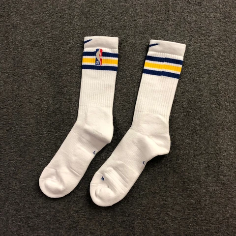 Nike NBA 75th Nets Elite City Edition Crew Socks Men's L DA4953-100 White NWT Cover