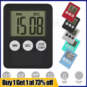 Large LCD Kitchen Cooking Digital Timer Count Down Up Clock Loud Alarm Magnetic - Picture 1 of 16