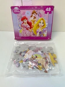 New Open Box ! Disney Princess 48 Piece Puzzle 50 Belle Ariel Rapunzel Tangled - Picture 1 of 11