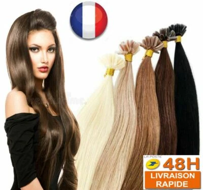 50-200 EXTENSION DE CHEVEUX POSE A CHAUD 100% NATUREL REMY HAIR 49-60CM U TIP 3A - Imagen 1 de 2