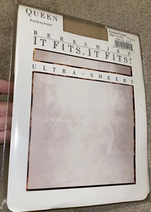 Berkshire Ultra Sheers Sandalfoot Queen 1x-2x CREME CREPE PANTYHOSE NOS - Picture 1 of 6