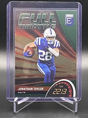 2022 Donruss Elite Full Throttle Jonathan Taylor FT1 Green Parallel Colts NM-MT - Image 1 of 2