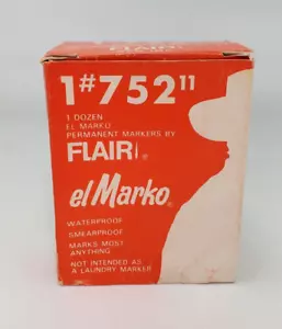Lot 12 NEW Vtg EL MARKO 752-11 Red Waterproof Permanent Ink Markers by PaperMate - Picture 1 of 7