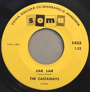 HEAR IT 60's Psychedelic Garage 45 rpm The Castaways "Liar, Liar" from 1965 - Picture 1 of 2