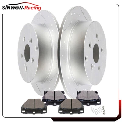 4X Ceramic Brake Pads and 2X Rotors Rear For Toyota Corolla XRS 2005-2006 - Image 1 of 4