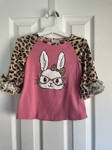 Little girls size 4 Easter top ( bunny theme) - Picture 1 of 5