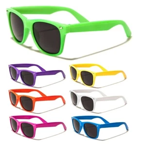 KIDS BOYS GIRLS SOLID COLOR CLASSIC CASUAL SQUARE SUNGLASSES RETRO 80S OUTDOOR - Picture 1 of 7