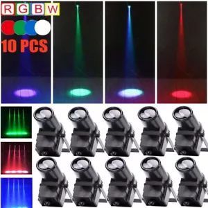 10X 30W RGBW Stage Lighting LED DMX Beam Spotlight Pinspot DJ Disco Party Light - Picture 1 of 12