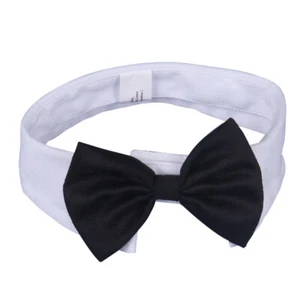 Dog Bow Tie Pet Bow Tie Pet Bow Tie Adjustable Pet Collar Neck Tie Pet White - Picture 1 of 12