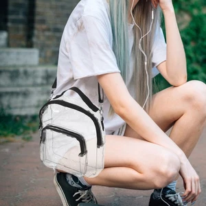  Crossbody Shoulder Bag Transparent Casual Multiple Pockets Clear Stadium - Picture 1 of 12