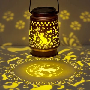 Katzenliebhaber Solarleuchte, Muttertag Laterne Geschenk für Mama Oma Frauen Schwester... - Bild 1 von 6